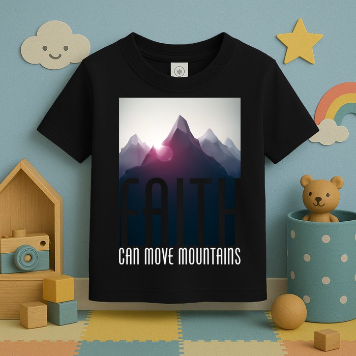 Faith Can Move Mountains - Matthew 17.20 Bible Verse Toddler T-Shirt