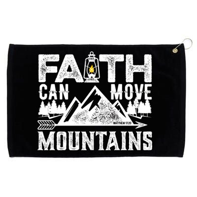 Faith Can Move Mountains - Matthew 17.20 Bible Verse Grommeted Golf Towel