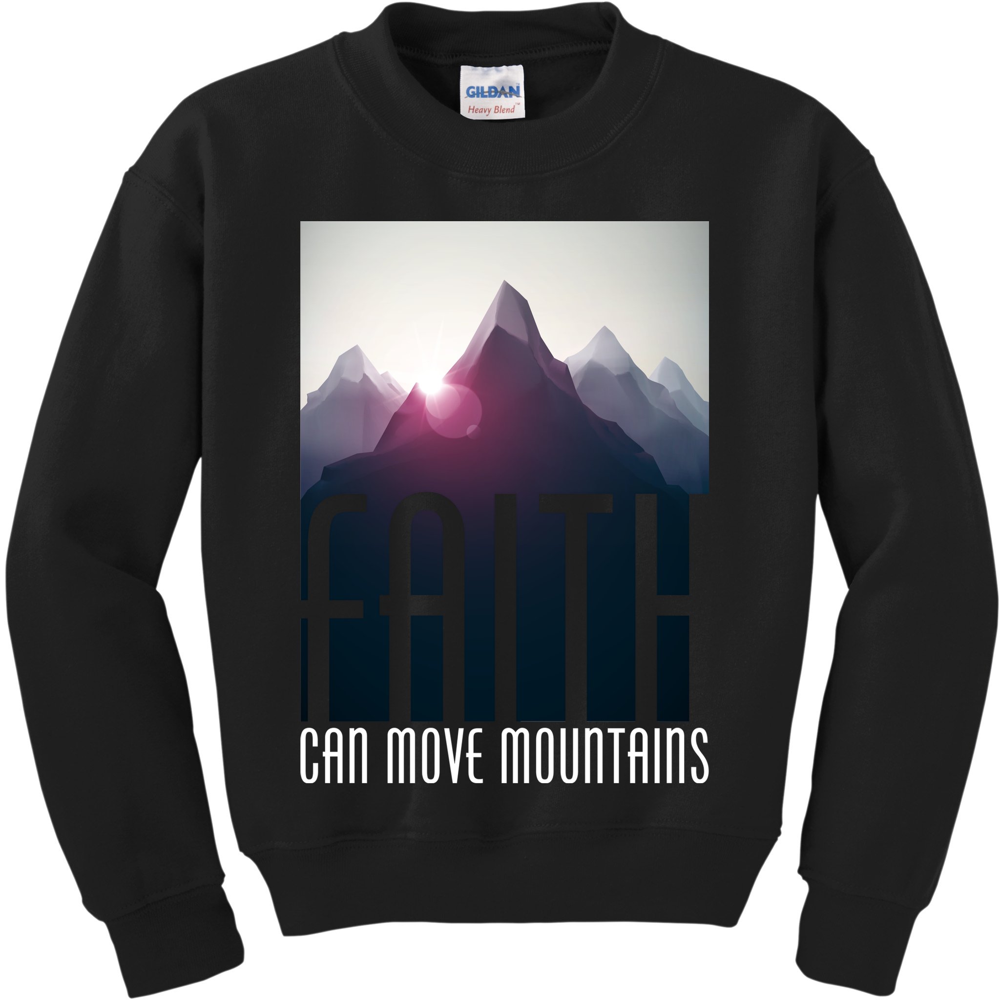Faith Can Move Mountains - Matthew 17.20 Bible Verse Kids Sweatshirt