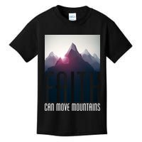 Faith Can Move Mountains - Matthew 17.20 Bible Verse Kids T-Shirt