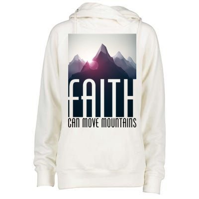 Faith Can Move Mountains - Matthew 17.20 Bible Verse Womens Funnel Neck Pullover Hood