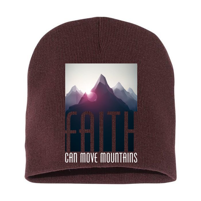 Faith Can Move Mountains - Matthew 17.20 Bible Verse Short Acrylic Beanie