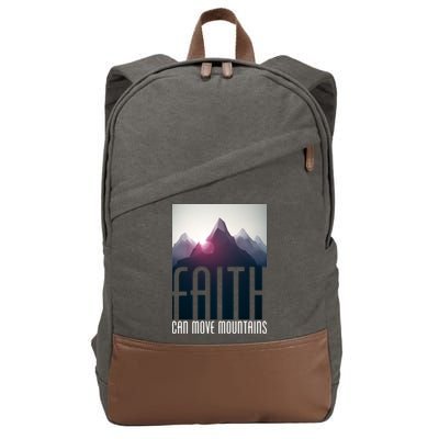 Faith Can Move Mountains - Matthew 17.20 Bible Verse Cotton Canvas Backpack