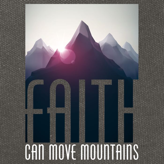 Faith Can Move Mountains - Matthew 17.20 Bible Verse Cotton Canvas Backpack