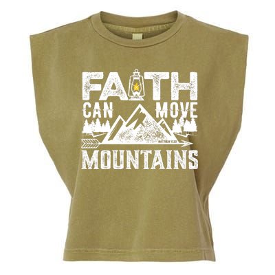 Faith Can Move Mountains - Matthew 17.20 Bible Verse Garment-Dyed Women's Muscle Tee