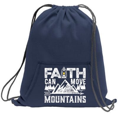 Faith Can Move Mountains - Matthew 17.20 Bible Verse Sweatshirt Cinch Pack Bag