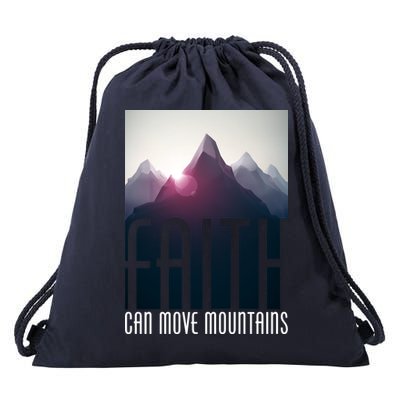 Faith Can Move Mountains - Matthew 17.20 Bible Verse Drawstring Bag