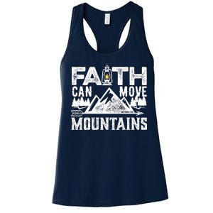 Faith Can Move Mountains - Matthew 17.20 Bible Verse Women's Racerback Tank