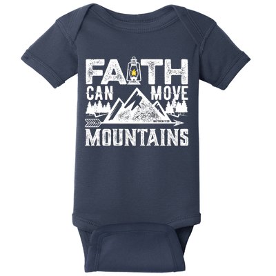 Faith Can Move Mountains - Matthew 17.20 Bible Verse Baby Bodysuit