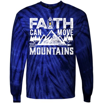 Faith Can Move Mountains - Matthew 17.20 Bible Verse Tie-Dye Long Sleeve Shirt