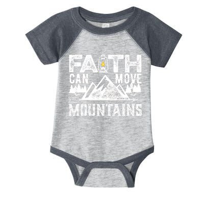 Faith Can Move Mountains - Matthew 17.20 Bible Verse Infant Baby Jersey Bodysuit