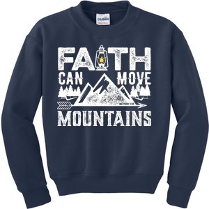 Faith Can Move Mountains - Matthew 17.20 Bible Verse Kids Sweatshirt