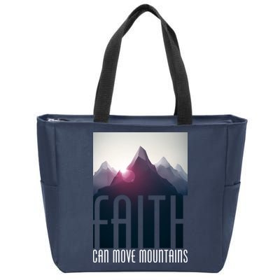 Faith Can Move Mountains - Matthew 17.20 Bible Verse Zip Tote Bag