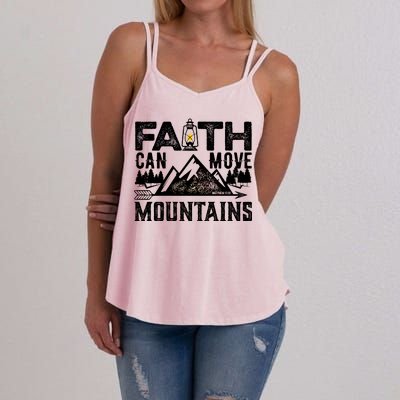 Faith Can Move Mountains - Matthew 17.20 Bible Verse Women's Strappy Tank