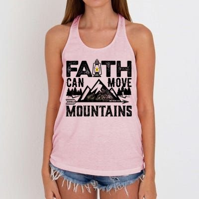 Faith Can Move Mountains - Matthew 17.20 Bible Verse Women's Knotted Racerback Tank