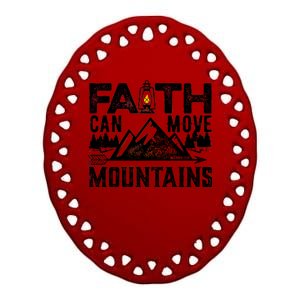 Faith Can Move Mountains - Matthew 17.20 Bible Verse Ceramic Oval Ornament