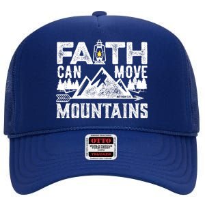 Faith Can Move Mountains - Matthew 17.20 Bible Verse High Crown Mesh Back Trucker Hat