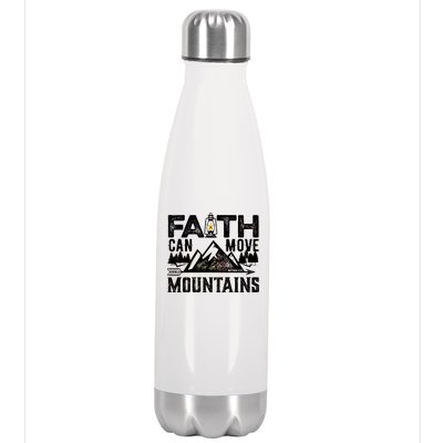 Faith Can Move Mountains - Matthew 17.20 Bible Verse Stainless Steel Insulated Water Bottle