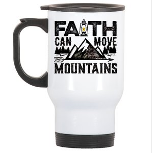 Faith Can Move Mountains - Matthew 17.20 Bible Verse Stainless Steel Travel Mug