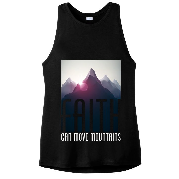 Faith Can Move Mountains Ladies PosiCharge Tri-Blend Wicking Tank