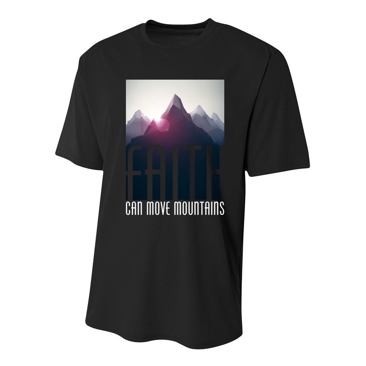 Faith Can Move Mountains Youth Performance Sprint T-Shirt