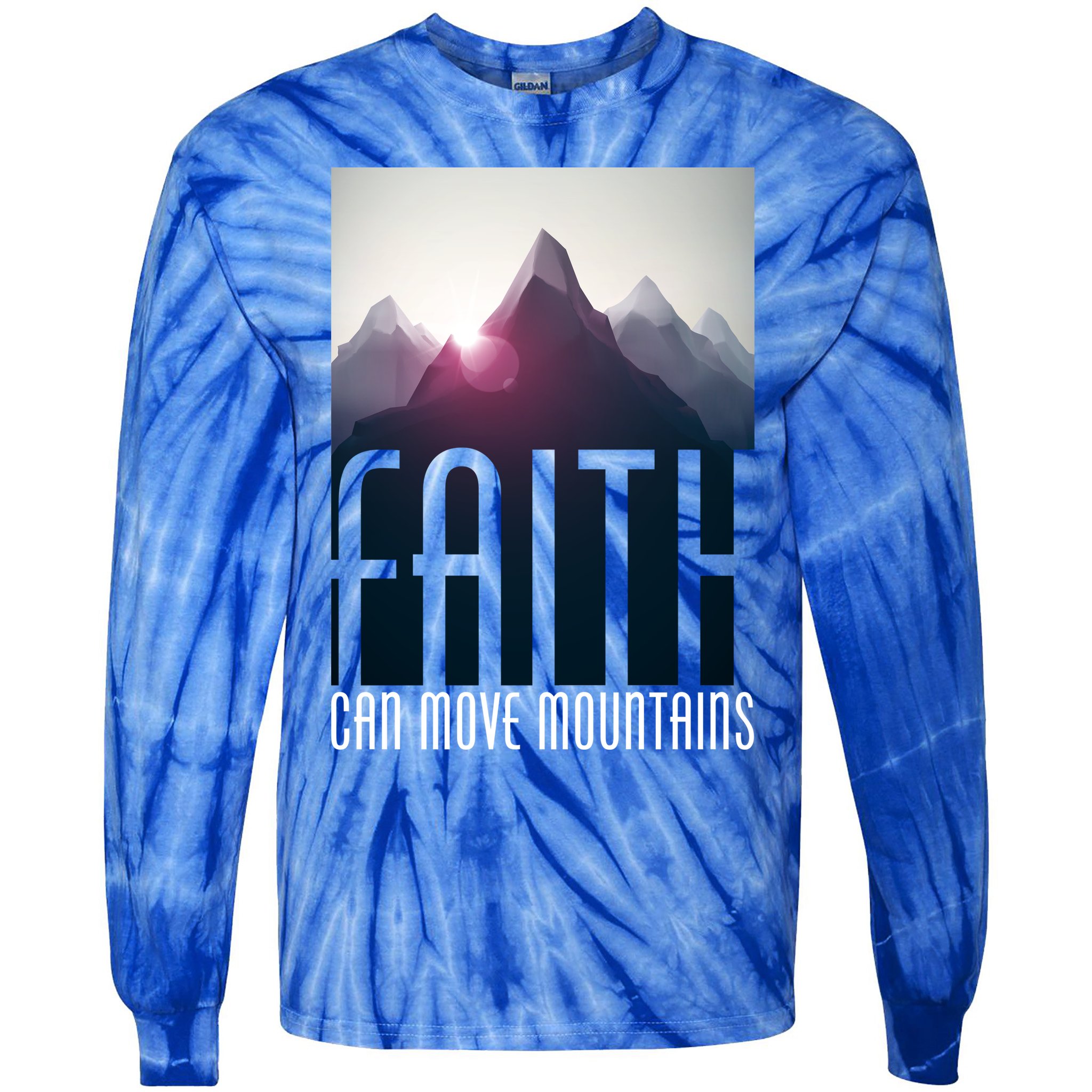 Faith Can Move Mountains Tie-Dye Long Sleeve Shirt