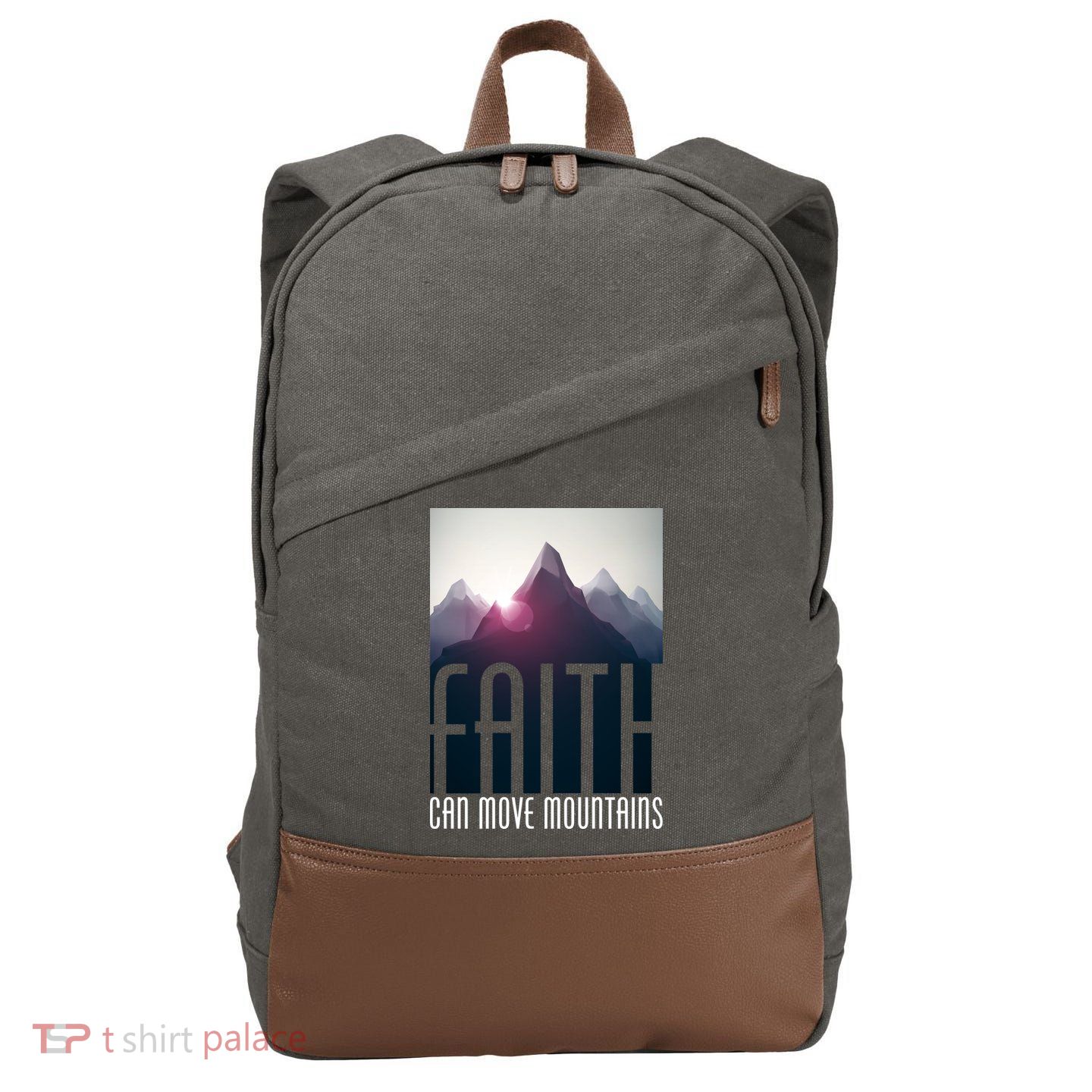 Faith Can Move Mountains Cotton Canvas Backpack