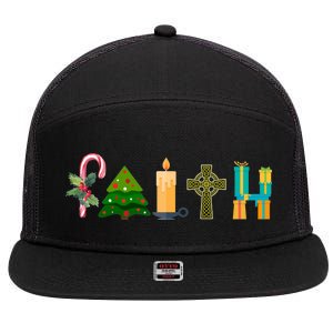 FAITH Christmas Spirit 7 Panel Mesh Trucker Snapback Hat