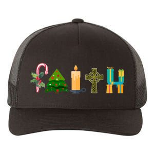 FAITH Christmas Spirit Yupoong Adult 5-Panel Trucker Hat