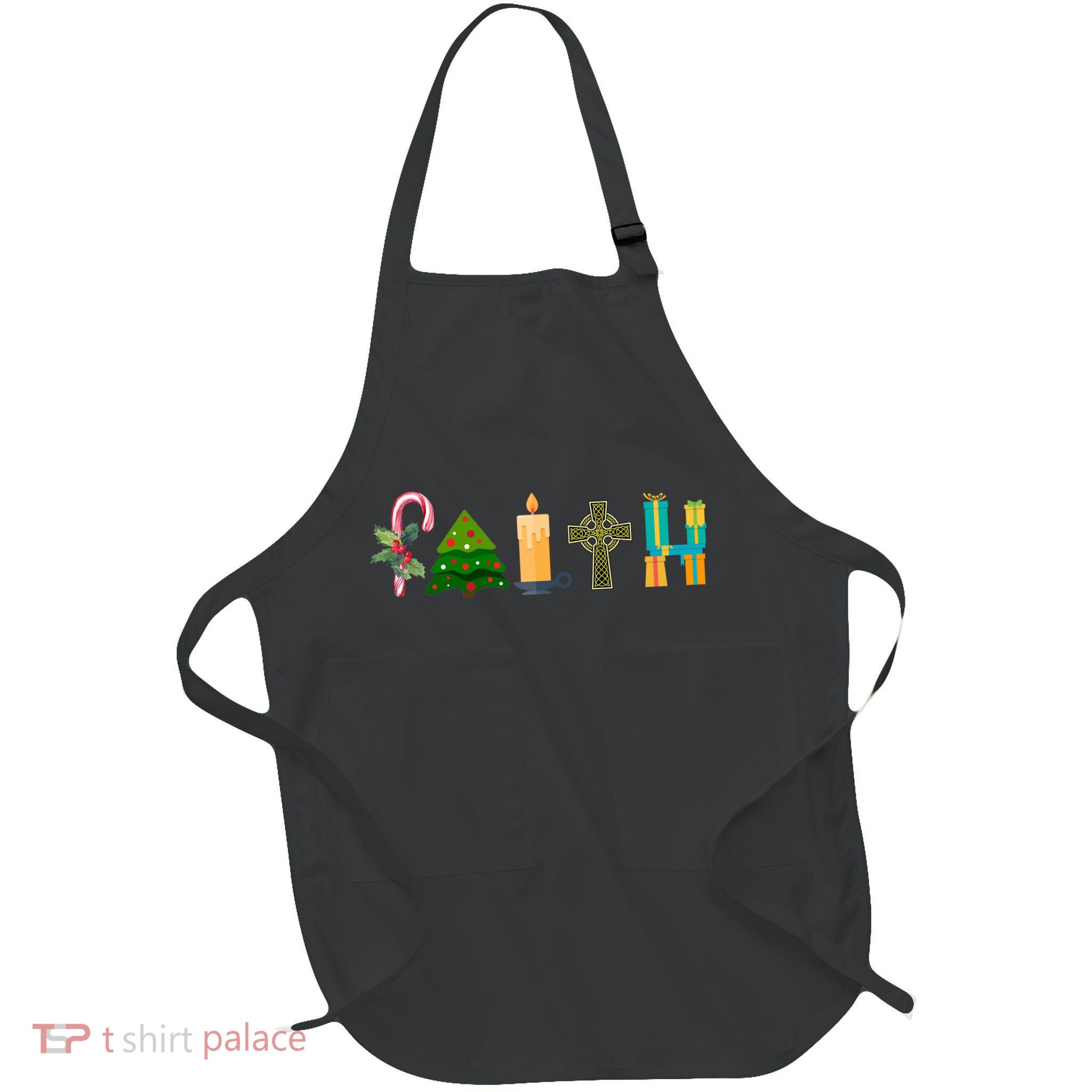 FAITH Christmas Spirit Full-Length Apron With Pockets