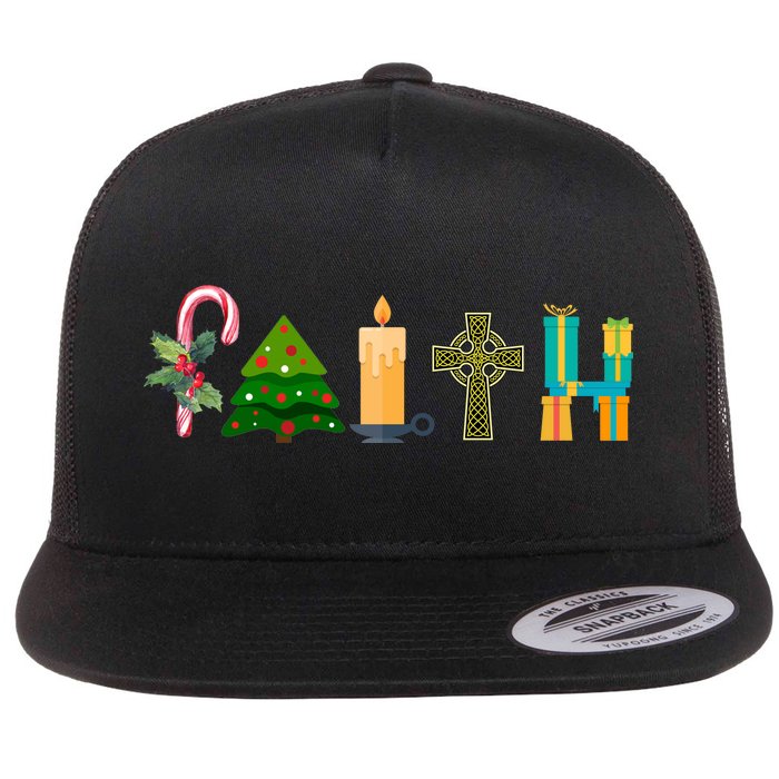 FAITH Christmas Spirit Flat Bill Trucker Hat