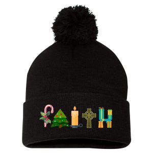 FAITH Christmas Spirit Pom Pom 12in Knit Beanie