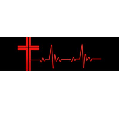 Faith Cross Heartbeat Pulse Bumper Sticker