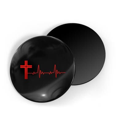 Faith Cross Heartbeat Pulse Magnet