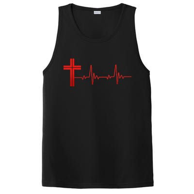 Faith Cross Heartbeat Pulse PosiCharge Competitor Tank