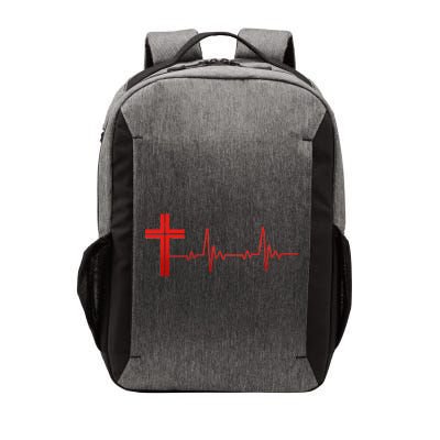 Faith Cross Heartbeat Pulse Vector Backpack