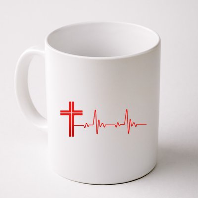 Faith Cross Heartbeat Pulse Coffee Mug