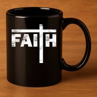 Faith Cross Logo 11oz C Handle Ceramic Mug