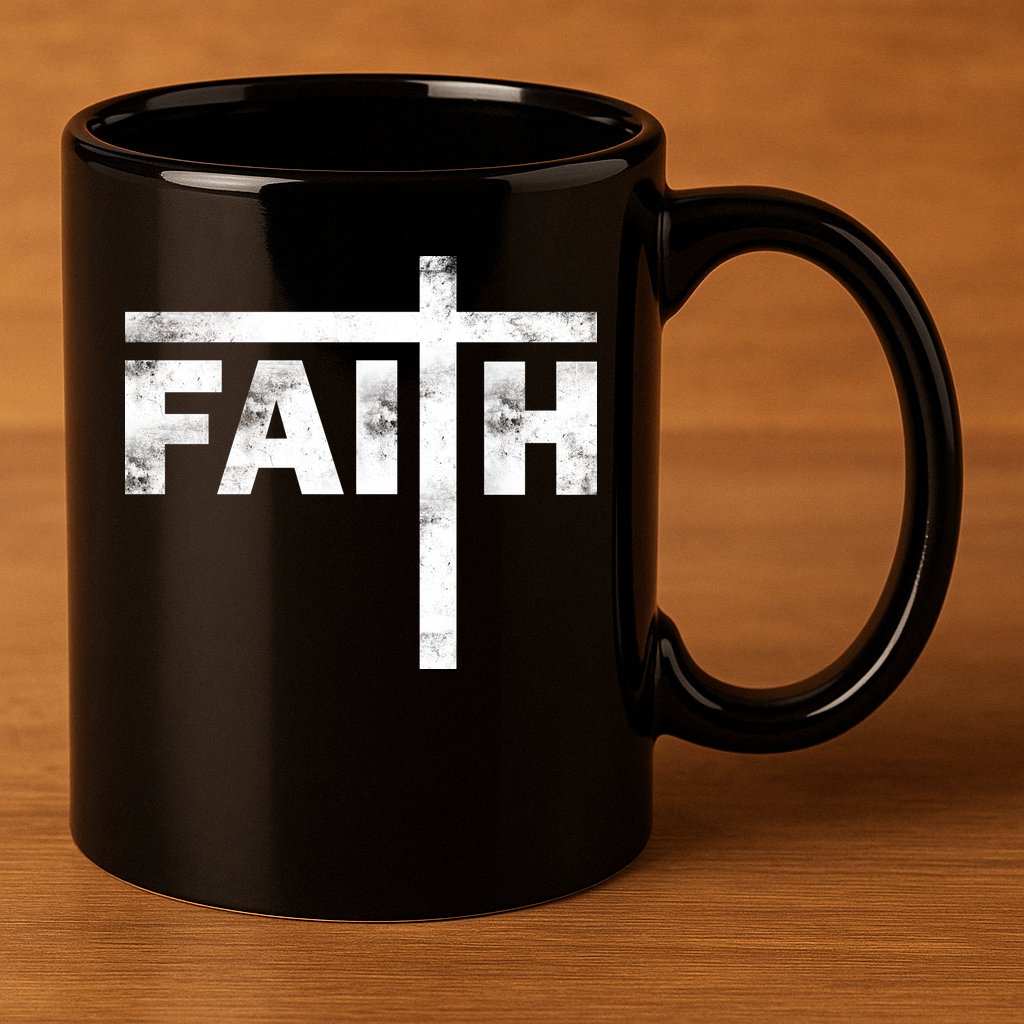 Faith Cross Logo 11oz C Handle Ceramic Mug