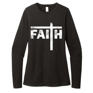 Faith Cross Logo Womens CVC Long Sleeve Shirt