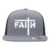 Faith Cross Logo Flat Bill Trucker Hat