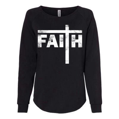 Faith Cross Logo Womens California Wash Sweatshirt