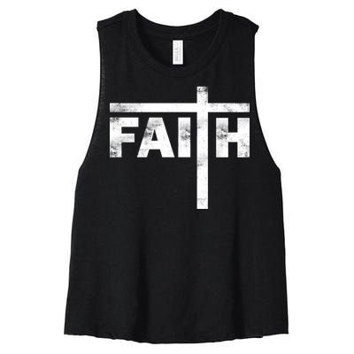 Faith Cross Logo Women's Racerback Cropped Tank