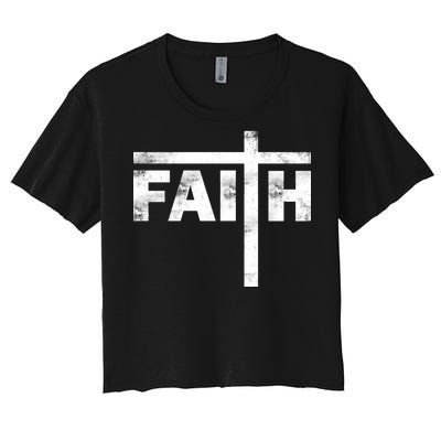 Faith Cross Logo Women's Crop Top Tee