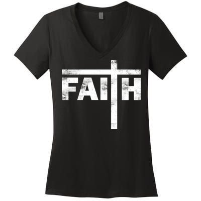 Faith Cross Logo Women's V-Neck T-Shirt