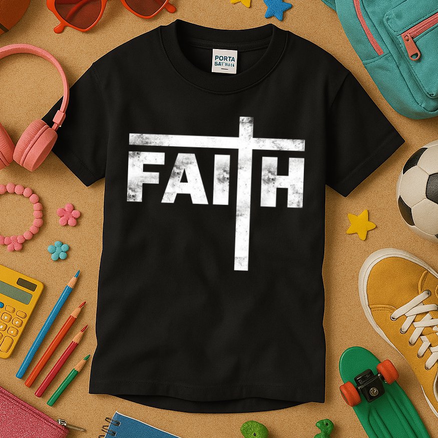 Faith Cross Logo Kids T-Shirt