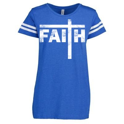 Faith Cross Logo Enza Ladies Jersey Football T-Shirt