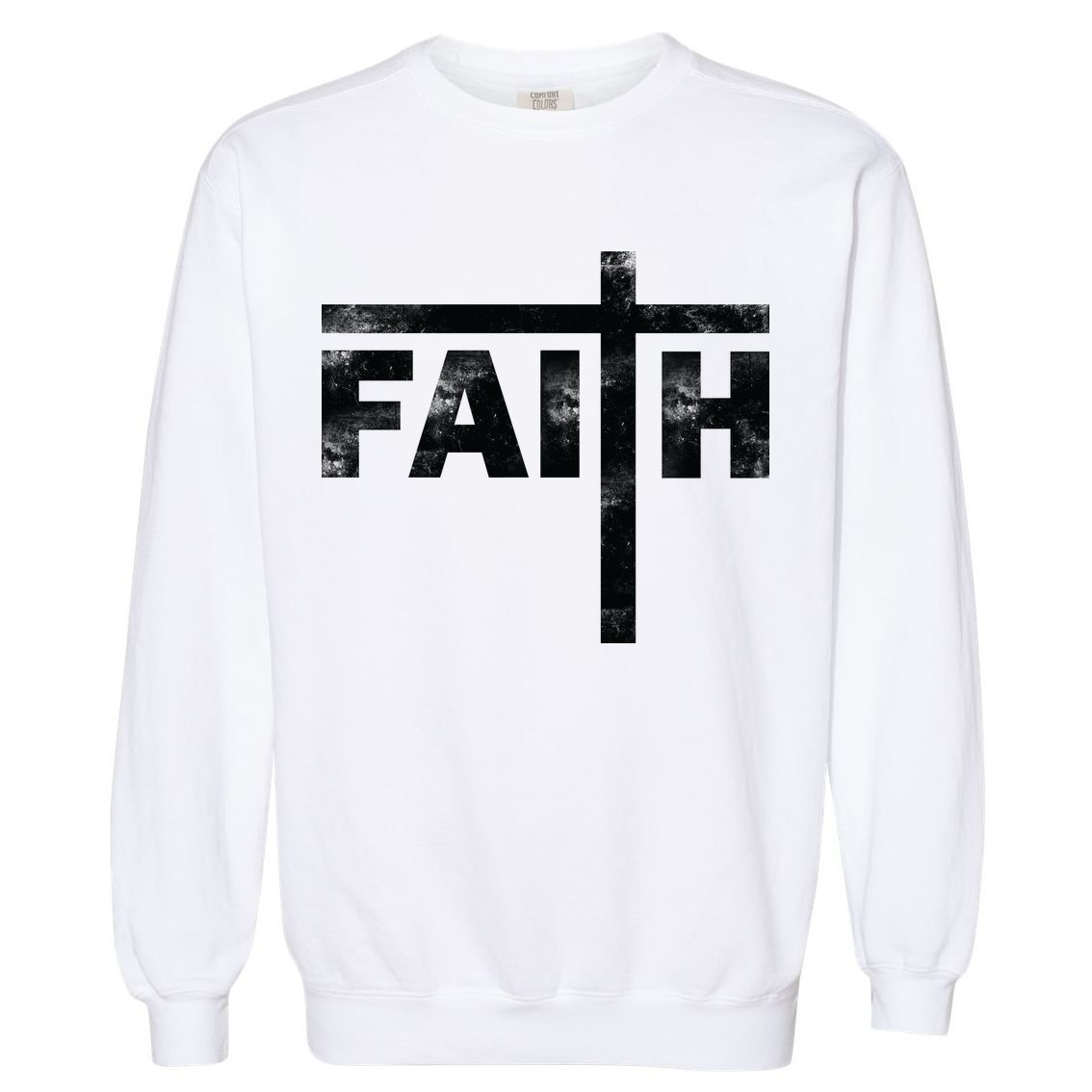Faith Cross Logo Garment-Dyed Sweatshirt
