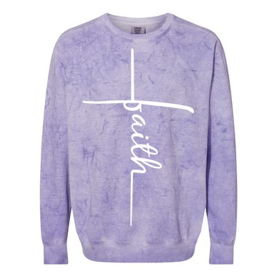 Faith Cross Symbol Colorblast Crewneck Sweatshirt