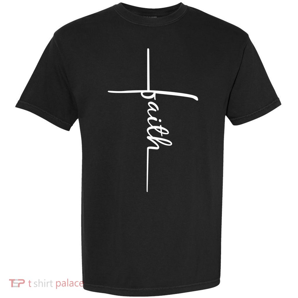 Faith Cross Symbol Garment-Dyed Heavyweight T-Shirt